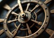© puruan - Close-up view of an antique clock mechanism highlighting intricate gears