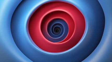 Poster - A blue and red spiral with a red dot in the middle