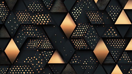 Aufkleber - an abstract composition of black and gold geometric shapes, creating a modern and luxurious aestheti