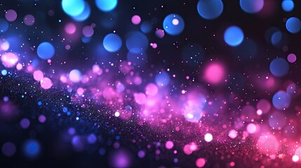 Poster - A vibrant abstract background featuring pink, blue, and purple bokeh lights, conveying a sense of wonder and creativity.