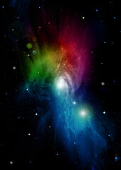Wall Mural - Stars, dust and gas nebula in a far galaxy