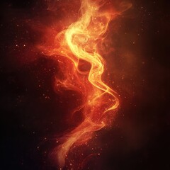 Poster - A mesmerizing swirl of vibrant orange and red smoke, creating a dynamic and ethereal atmosphere.
