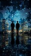 © Thares2020 - Global Business Acquisition Targets Analyzed by Corporate Partners on Digital Map Backdrop