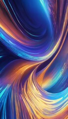 Poster - Vibrant abstract swirl with dynamic blue and orange hues creating a sense of motion