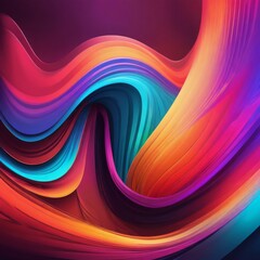 Poster - Colorful swirling abstract design with dynamic curves and vibrant gradients