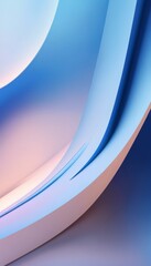 Leinwandbilder - Soft abstract curves in pastel blue and peach tones create a serene, modern design