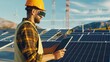 © S@photo - Worker with Tablet at Solar Energy Site