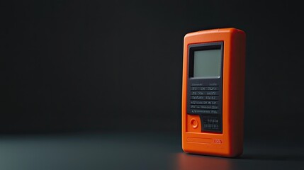 Poster - Retro Orange Handheld Device with LCD Screen and Buttons