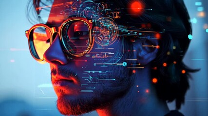 Poster - exploring futuristic technology and digital landscapes through vibrant visuals and innovative design