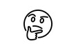 © MUN - Thinking face emoji. Line art emoticon vector icon