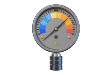 Aufkleber - 3D circular gauge with color coded needle  background removed.