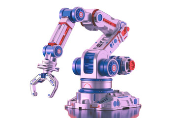 Poster - Futuristic 3D robotic arm with claw  advanced technology  background removed.