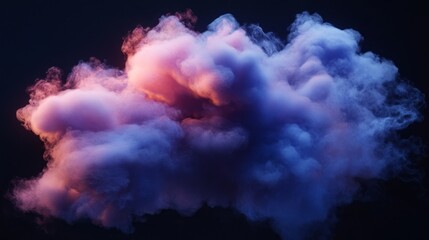 Poster - A large cloud of purple and pink smoke. The smoke is very thick and dense