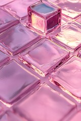 Aufkleber - Pink glass cubes creating an abstract geometric pattern