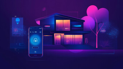 Poster - a smartphone app uses a fast 5g network to control smart home devices connected to the internet. thi