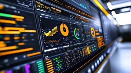 Poster - Futuristic Digital Dashboard Data Analytics Technology Information Interface