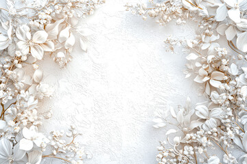 Wall Mural - white flower arrangement with a white background. the flowers are arranged in a way that creates a s