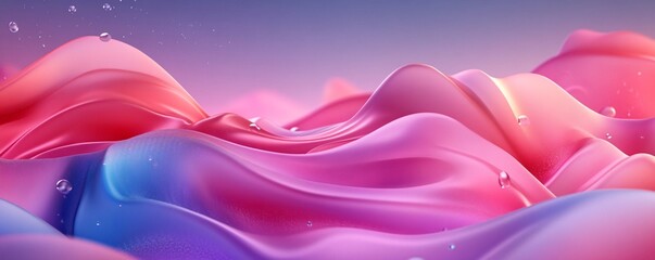 Wall Mural - Colorful abstract waves flowing in a dreamlike landscape