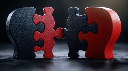 Poster - Puzzle Pieces Coming Together Symbolizing and Problem Solving