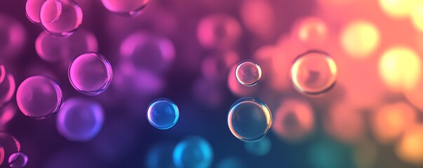 Aufkleber - Colorful bubbles floating on a gradient background