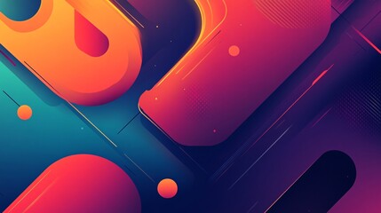 Poster - Abstract geometric shapes creating vibrant and modern design