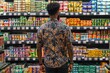© Arham - A detailed view a man shopping in a vibrant supermarket, reflecting the everyday life