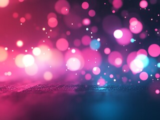 Poster - A vibrant abstract background with colorful bokeh effects in pink and blue tones.