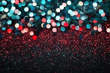 Poster - A vibrant arrangement of colorful glittering circles creating a festive atmosphere.