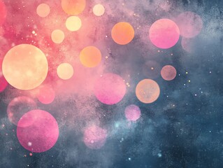 Poster - A colorful abstract background with soft circles and a dreamy atmosphere.