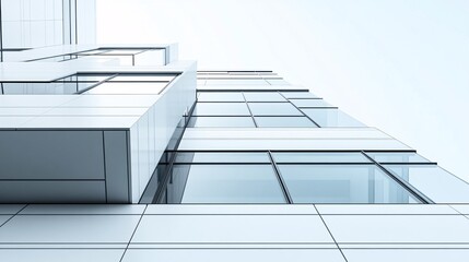 Aufkleber - Modern glass skyscraper rising towards the sky