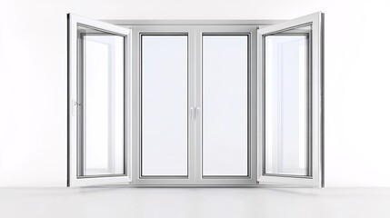Poster - Modern white window open in a white room letting light in