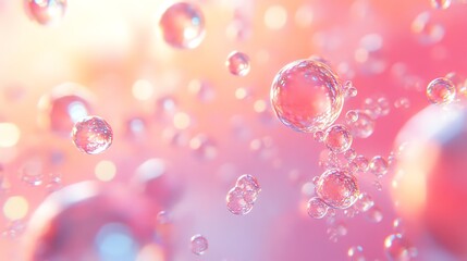 Aufkleber - A vibrant abstract image of floating bubbles against a soft, colorful background.