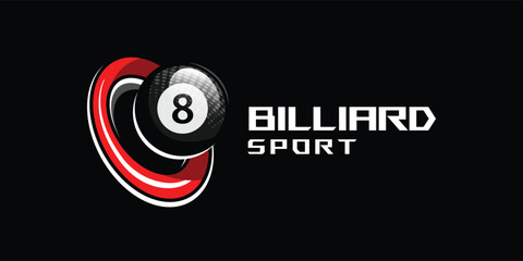 Poster - Billiard sports logo template concept design