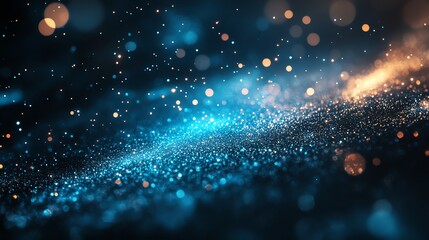 Poster - A mesmerizing display of shimmering particles in vibrant colors against a dark background.