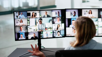 Aufkleber - Video Conference Call. Remote Virtual Meeting