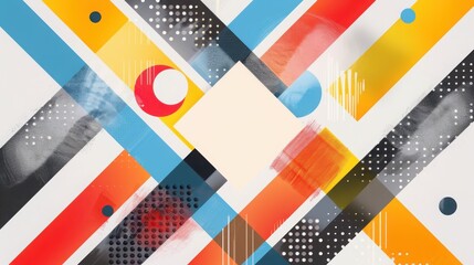 Poster - Dynamic abstract diagonal lines in bold colors modern art studio digital artwork minimalist environment geometric viewpoint sharp aesthetics