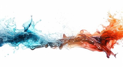 Poster - Dynamic liquid splash art studio high-resolution photography clean white background aesthetic concept