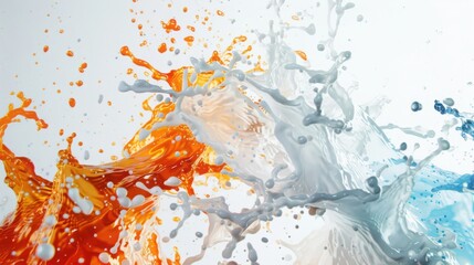 Poster - Dynamic liquid splash action studio setting abstract art colorful display close-up view frozen in time concept