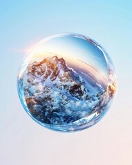 Poster - Surreal encapsulation of earth abstract space digital art soft gradient background minimalist viewpoint