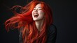 © shobakhul - Vibrant Red Hair Woman Joyful Laugh Portrait
