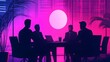 © HiSea - Business meeting with executives modern office digital art professional environment silhouetted view innovation and strategy