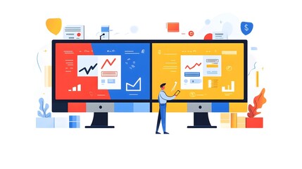 Poster - Data visualization techniques for business growth in the digital age infographic office environment strategic insights