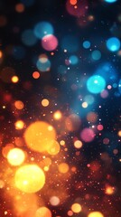 Poster - A vibrant abstract background featuring colorful bokeh lights in various hues.