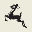 © MstNurjahan - A drawing of a deer with antlers. Deer Silhouette with a beige background.