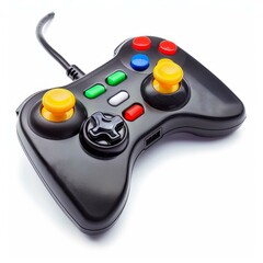 Poster - Black gamepad with colorful buttons is ready for gaming action