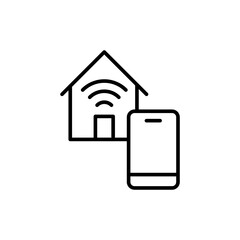 Fototapete - Smart house app outline icons, minimalist vector illustration ,simple transparent graphic element .Isolated on white background