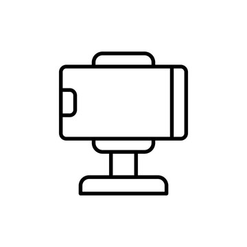 Phone stand outline icons, minimalist vector illustration ,simple transparent graphic element .Isolated on white background