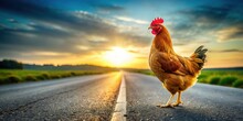 Chicken Crossing Free Stock Photo - Public Domain Pictures