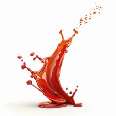 Poster - Dynamic splash of red liquid, creating a vibrant and energetic visual on a clean white background