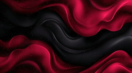 Wall Mural - A dramatic abstract background blending velvety crimson and midnight black, with soft gradients fading into each other. 